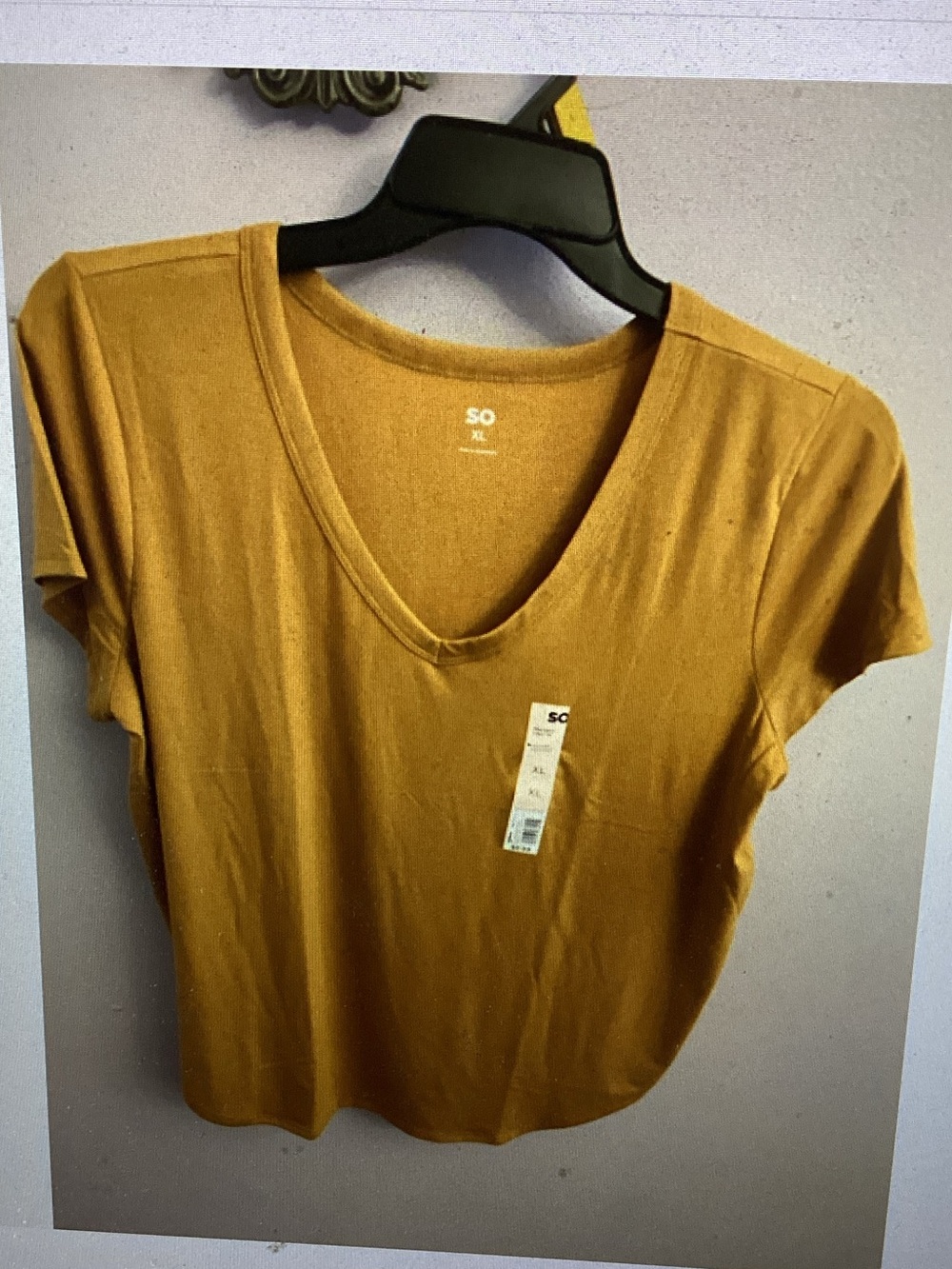 SO Juniors WARM GINGER COLOR V-Neck Short Sleeve Tee